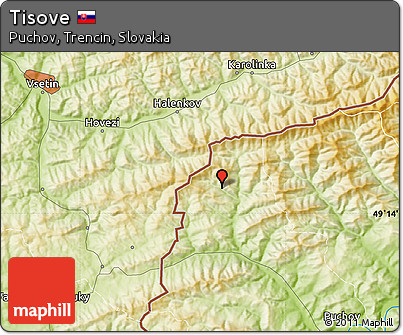 Physical Map of Tisove