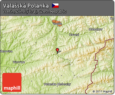 Physical Map of Valašská Polanka