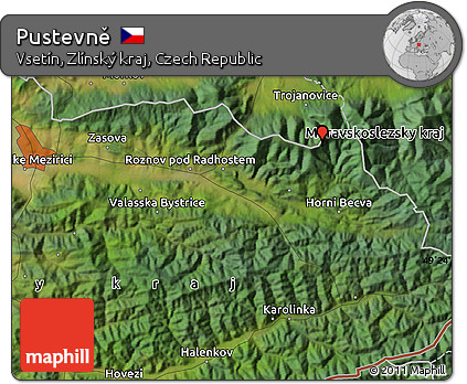 Satellite Map of Pustevně