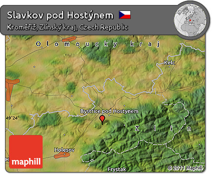 Satellite Map of Slavkov Pod Hostýnem