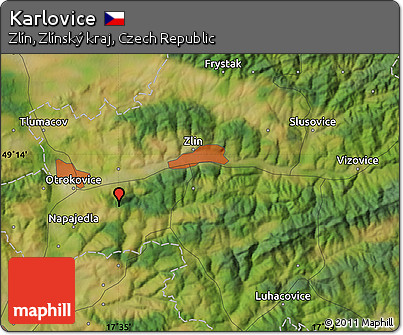 Satellite Map of Karlovice