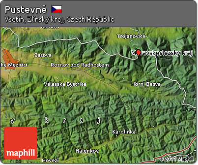 Satellite Map of Pustevně