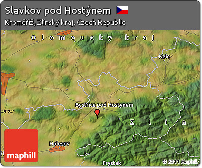 Satellite Map of Slavkov Pod Hostýnem