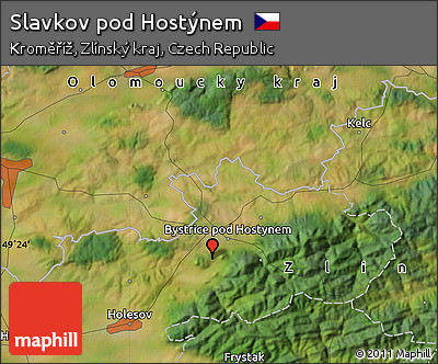 Satellite Map of Slavkov Pod Hostýnem