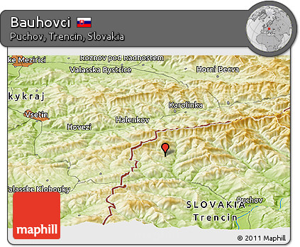 Physical Panoramic Map of Bauhovci