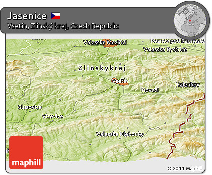 Physical Panoramic Map of Jasenice