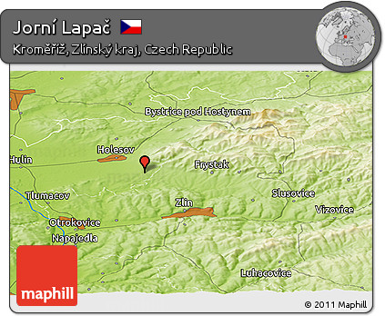 Physical Panoramic Map of Jorní Lapač