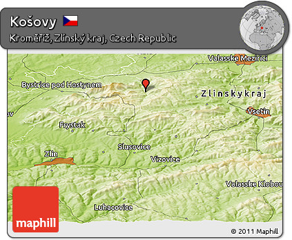 Physical Panoramic Map of Košovy