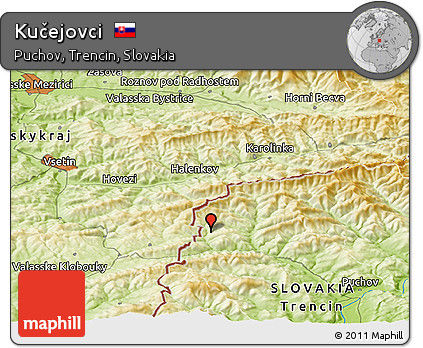 Physical Panoramic Map of Kučejovci