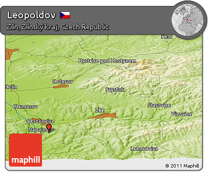 Physical Panoramic Map of Leopoldov