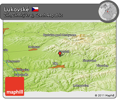 Physical Panoramic Map of Lukovské