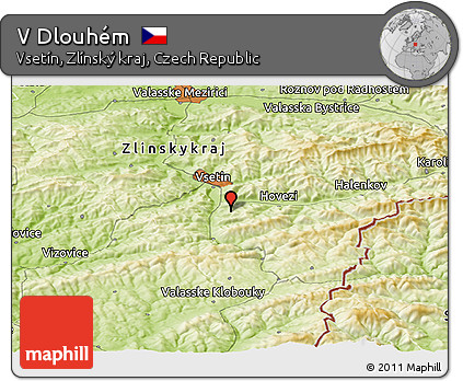 Physical Panoramic Map of V Dlouhém