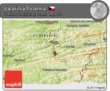 Physical Panoramic Map of Valašská Polanka