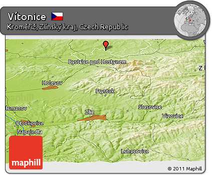 Physical Panoramic Map of Vítonice