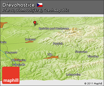 Physical Panoramic Map of Dřevohostice