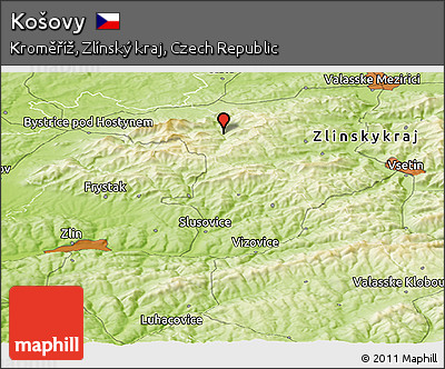 Physical Panoramic Map of Košovy