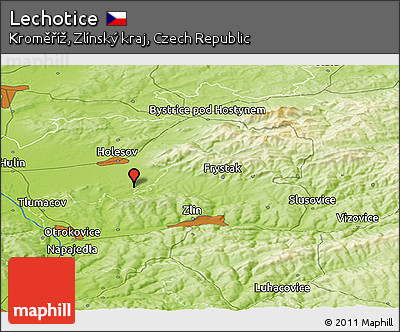 Physical Panoramic Map of Lechotice