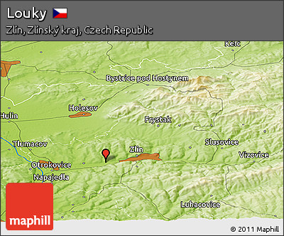 Physical Panoramic Map of Louky