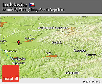 Physical Panoramic Map of Ludslavice
