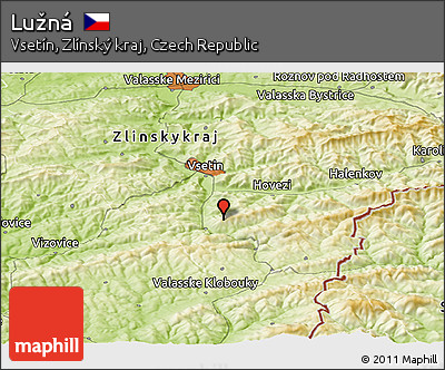 Physical Panoramic Map of Lužná