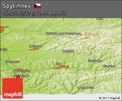 Physical Panoramic Map of Spytihněv
