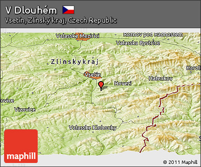 Physical Panoramic Map of V Dlouhém