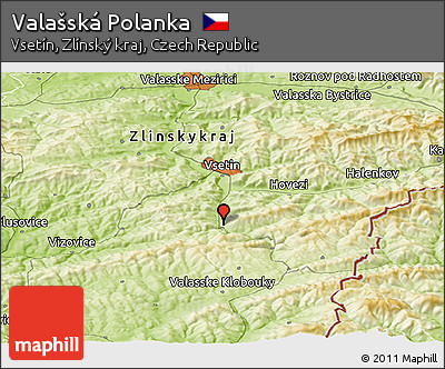 Physical Panoramic Map of Valašská Polanka