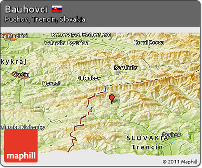 Physical Panoramic Map of Bauhovci