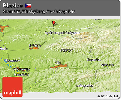 Physical Panoramic Map of Blazice