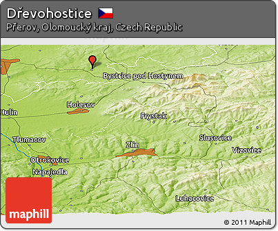 Physical Panoramic Map of Dřevohostice