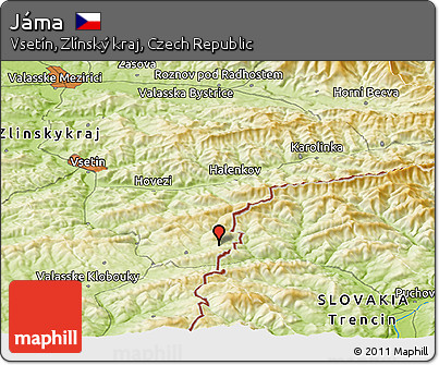 Physical Panoramic Map of Jáma
