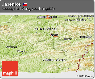 Physical Panoramic Map of Jasenice