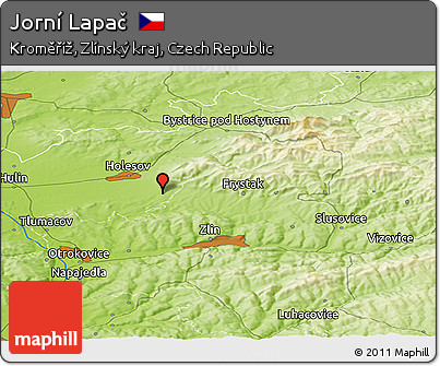 Physical Panoramic Map of Jorní Lapač