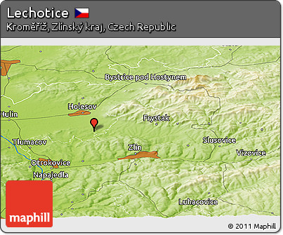 Physical Panoramic Map of Lechotice