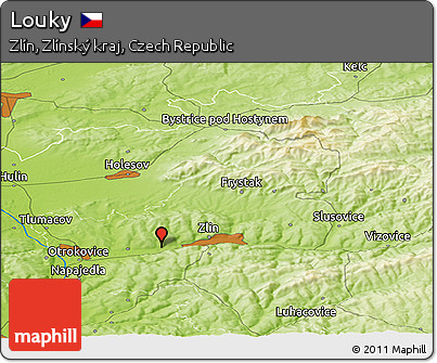 Physical Panoramic Map of Louky