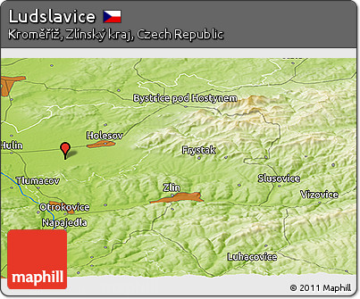 Physical Panoramic Map of Ludslavice