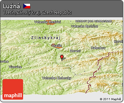 Physical Panoramic Map of Lužná