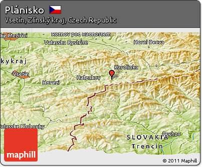 Physical Panoramic Map of Plánisko