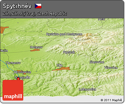 Physical Panoramic Map of Spytihněv