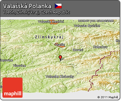 Physical Panoramic Map of Valašská Polanka
