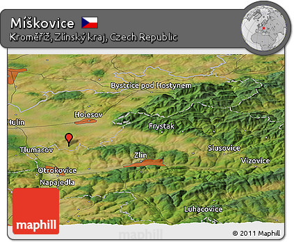 Satellite Panoramic Map of Míškovice
