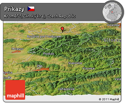 Satellite Panoramic Map of Příkazy