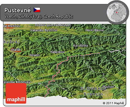 Satellite Panoramic Map of Pustevně