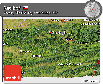 Satellite Panoramic Map of Ratiboř