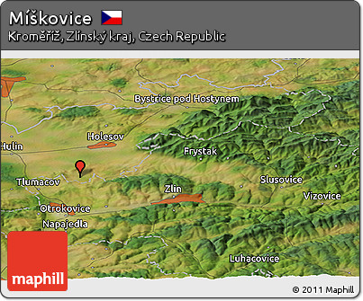 Satellite Panoramic Map of Míškovice