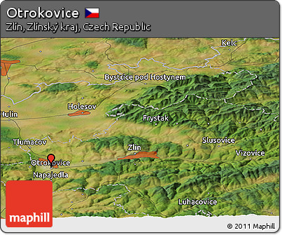 Satellite Panoramic Map of Otrokovice