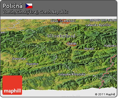 Satellite Panoramic Map of Poličná