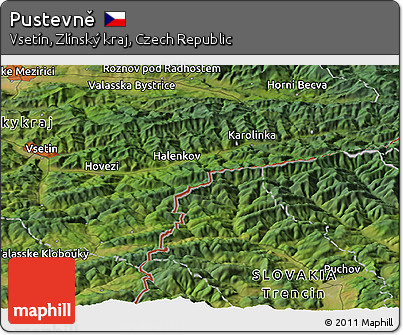 Satellite Panoramic Map of Pustevně