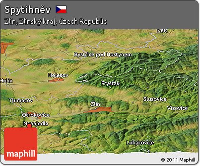 Satellite Panoramic Map of Spytihněv