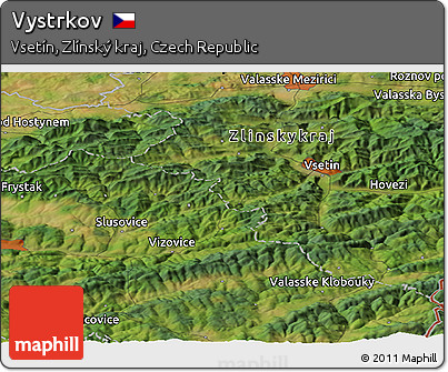 Satellite Panoramic Map of Vystrkov